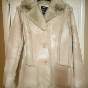 Gorgeous Fox Faux Fur fully lined Suede PeaCoat